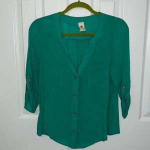 Needle & Thread green blouse. Size S